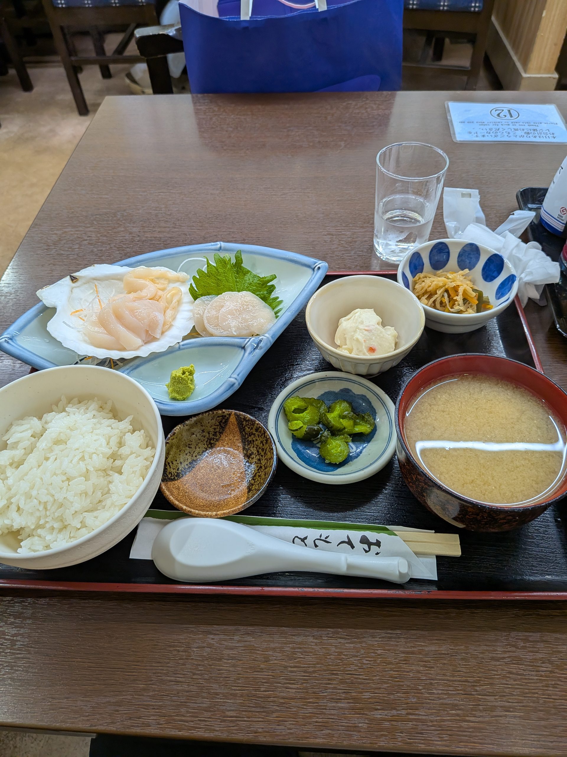 ホタテ刺身定食